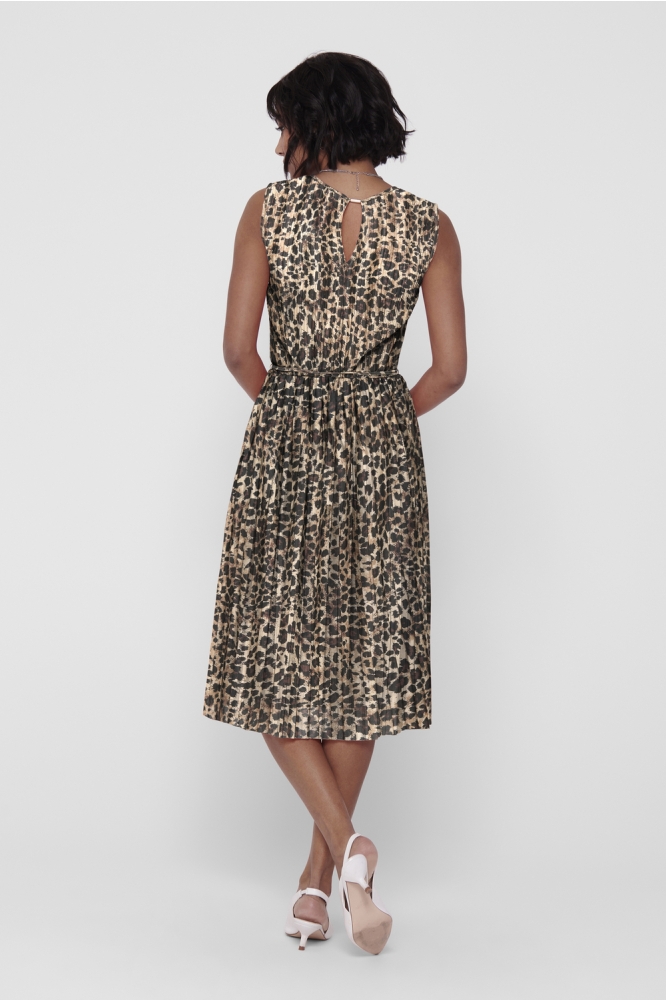 ONLELEMA S/L PLISSE DRESS BOX JRS 15201887 CARTOUCHE/JRS FURRY LEO